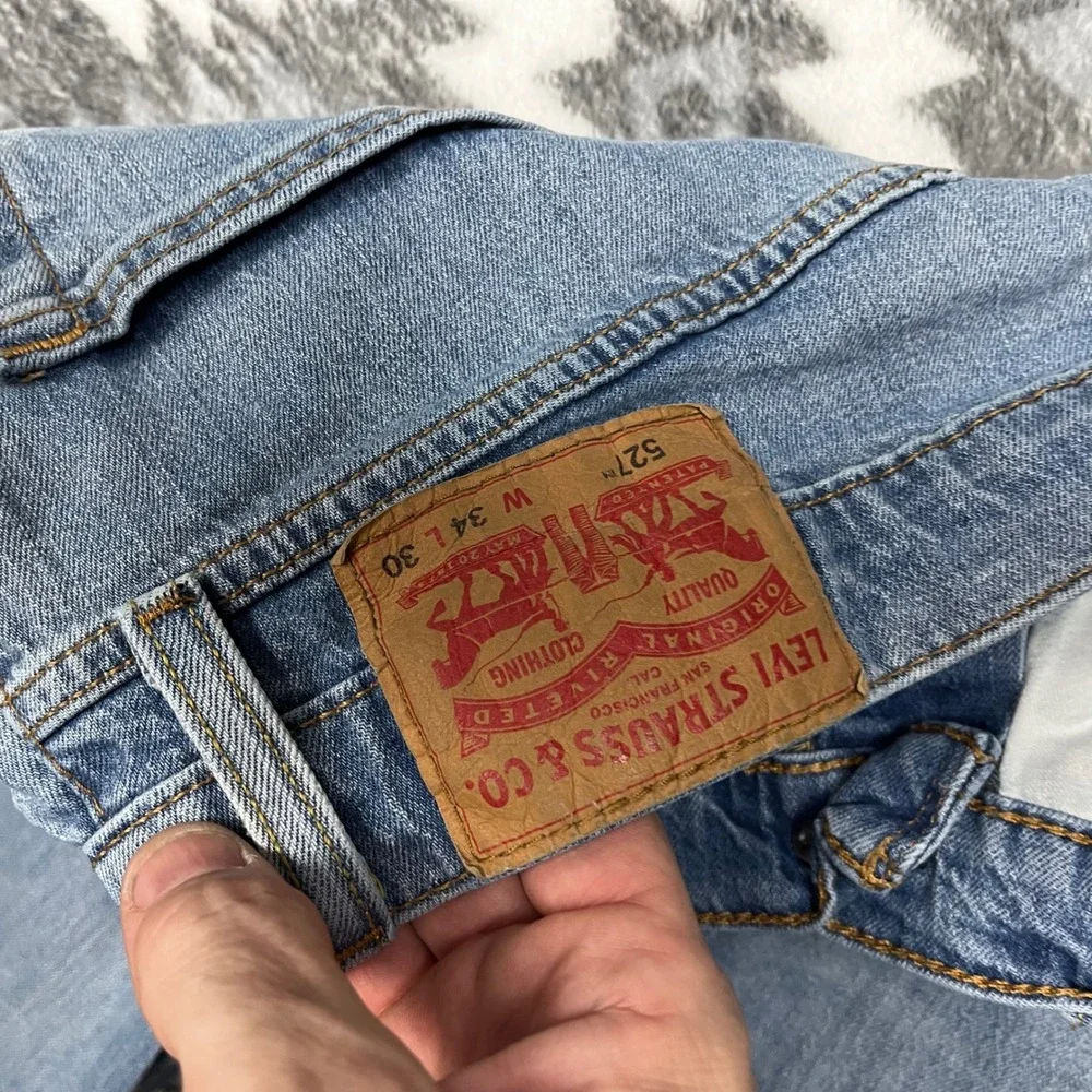 Levis 527 Slim Bootcut Jeans Mens 34x30 Blue Denim Pants Medium Wash